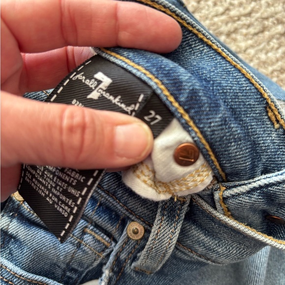 7 For All Mankind High Waisted Skinny Glitter Tux Stripe Size 27 - Picture 4 of 8